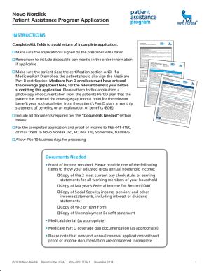 Patient Assistance Program New Application Novo Nordisk。